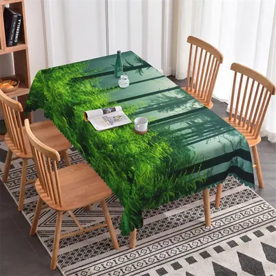 Natural Forest Grass Spring Rectangle Tablecloth - Aperturee