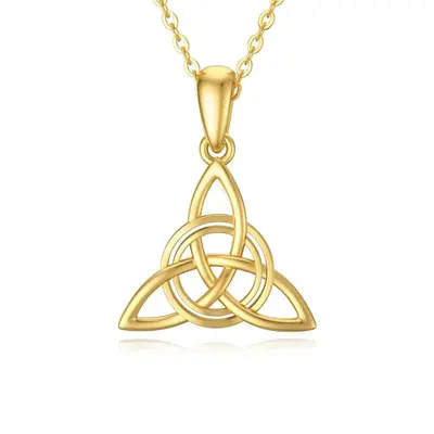 14K Gold Celtic Knot Pendant Necklace
