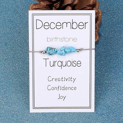 Synthetic Turquoise Nugget Braided Bead Bracelet