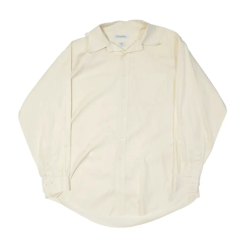 BROOKS BROTHERS Plain Shirt Yellow Long Sleeve Mens XL