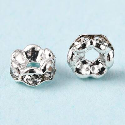Brass Rhinestone Spacer Beads
