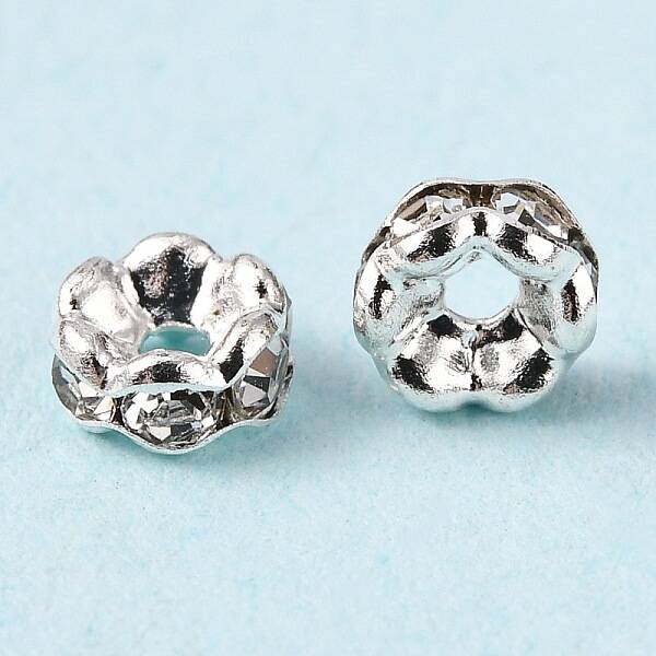 Brass Rhinestone Spacer Beads
