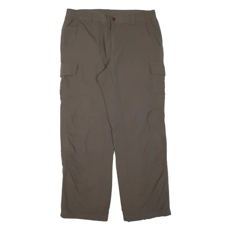 COLUMBIA Cargo Mens Trousers Green Relaxed Straight Nylon W34 L29