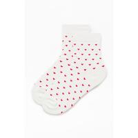 John Galt Women's White & Red Heart Crew Socks