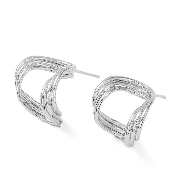 Brass Twist Wave Stud Earrings