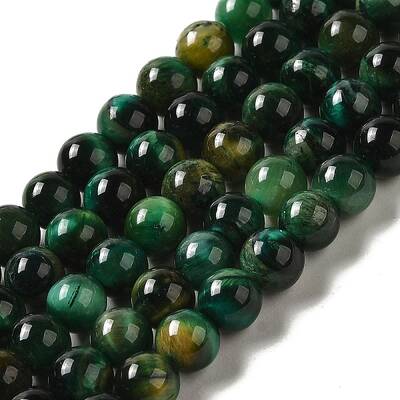 Dyed Natural Tiger Eye Beads Strands