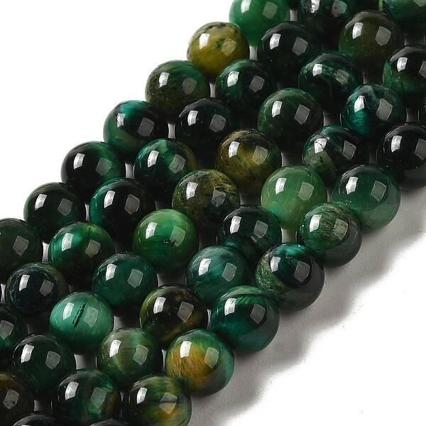 Dyed Natural Tiger Eye Beads Strands