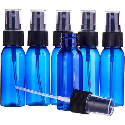 BENECREAT 24 Pack 30ml Blue Fine Mist Atomiser Spray Bottles Empty Plastic Travel Bottle Set for Toiletries Cosmetic Essentia...