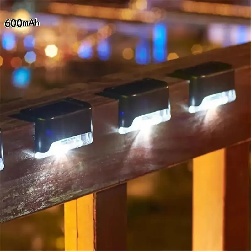 Solar Outdoor Waterproof Stair Step Light, 4 Counts Solar Fence Light Outdoor, Outside Solar Deck Lights For Backyard Wall St...