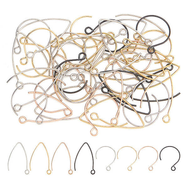 US 56Pcs 8 Style 304 Stainless Steel Earring Hooks