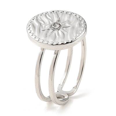 304 Stainless Steel Open Cuff Ring for Women