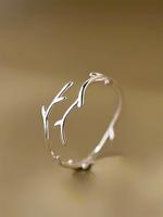 Simple Plain Color Copper Ring,  Branch Design Cuff Ring, Fashion Rings for Women for Party, Daily Clothing Decor, Summer Tre...
