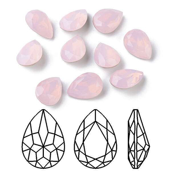 Faceted Teardrop K9 Glass Rhinestone Cabochons