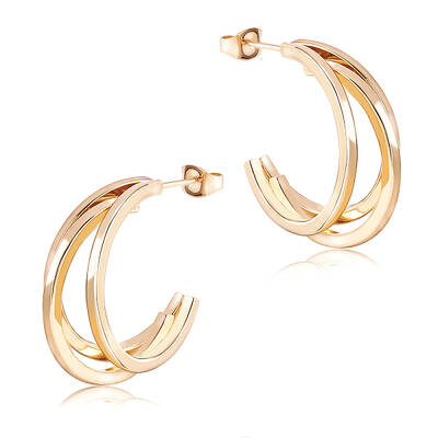 Stainless Steel Multi Layered Claw Stud Earrings for Women