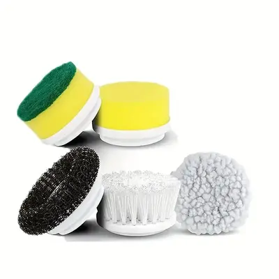 Electric Cleaning Brush, 1 Set Summer Electric Rotary Cleaning Brush with 5/10 Brush Heads, Cordless Handheld Cleaning Brush ...