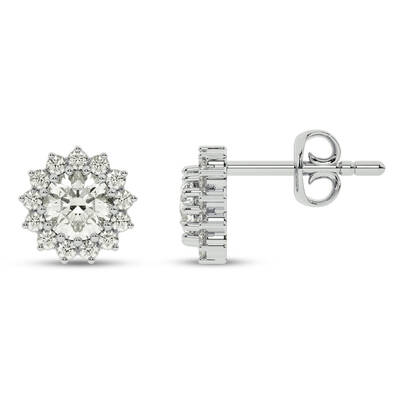 Sunfire Lab Grown Diamond Stud Earrings | 14K White Gold 1 1/2 ct. tw.