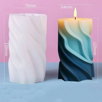 Wavy Pillar DIY Silicone Candle Molds