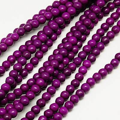 1 Strand  Dyed Purple RoundSynthetic Turquoise Beads Strands