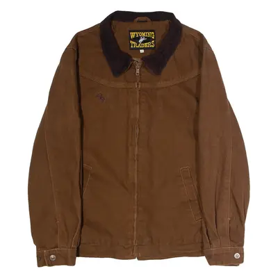 WYOMING TRADERS Mens Workwear Jacket Brown Canvas S