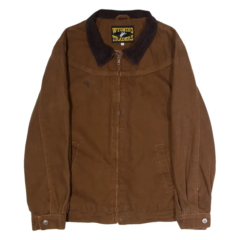 WYOMING TRADERS Mens Workwear Jacket Brown Canvas S