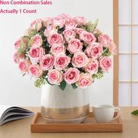 Artificial Rose Bouquet, 1 Count Faux Corsage DIY Decoration Ornaments, Decorative Flowers & Plants Ornaments for Home & Wedd...
