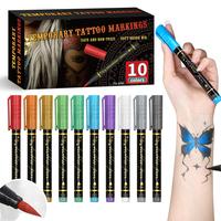 Temporary Tattoo Marker Pen, 10pcs/set Waterproof Body Paint Marker Pen, Art Supplies for DIY Body Painting & Drawing