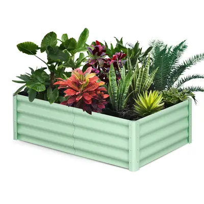 Garvee 6' X 3' X 1' Galvanized Raised Garden Bed, Outdoor Rectangular Metal Planter for Vegetables, Flowers & Herbs, Green