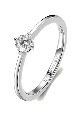 Brosway Fancy Infinite White Cubic Zirconia Silver Ring FIW76 - Circumference: 52mm