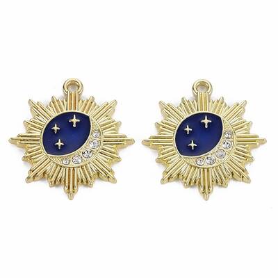 Rack Plating Alloy Crystal Rhinestone Pendants