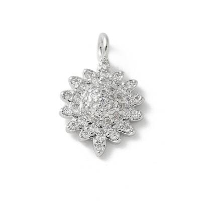 Brass Micro Pave Cubic Zirconia Pendants