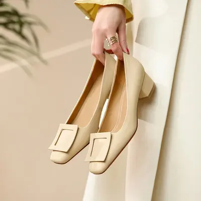 CHIKO Calie Square Toe Block Heels Pumps Shoes