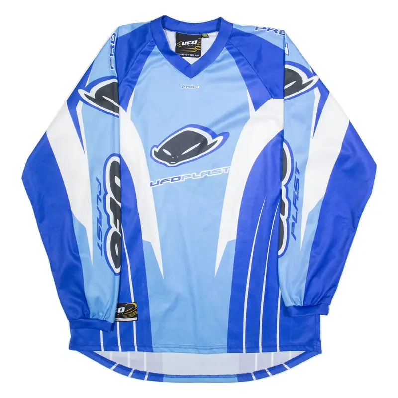 Ufo Blast Mens Jersey Blue Long Sleeve V-Neck 2XL