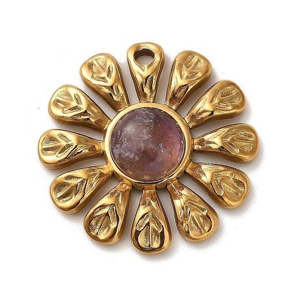 Natural Amethyst Flower Pendants