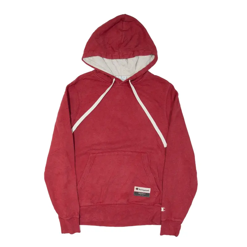 CHAMPION Hoodie Red Pullover Mens S