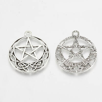 Tibetan Style Alloy Pentacle Pendants