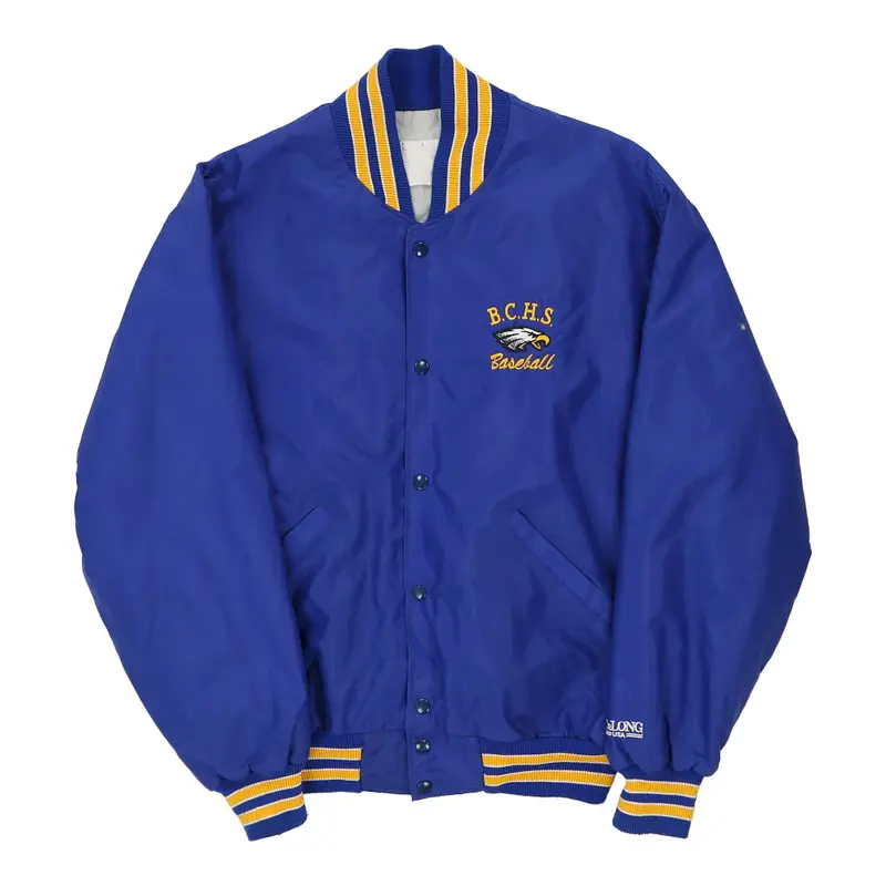 Made In USA BCHS Baseball Delong Varsity Jacket - Large Blue Nylon
