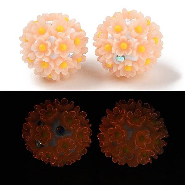 Handmade Luminous Polymer Clay Rhinestone Fancy Beads