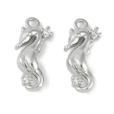 Brass Micro Pave Cubic Zirconia Charms