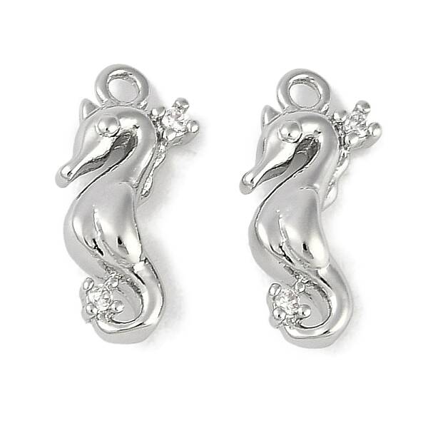 Brass Micro Pave Cubic Zirconia Charms