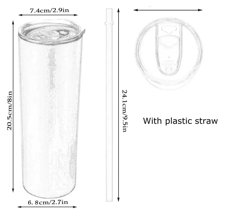 Thermal Transfer Coating 20oz Straight Cup Cone Cup Stainless Steel Vacuum Flask | Color: A style