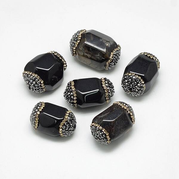 Natural Black Agate Beads