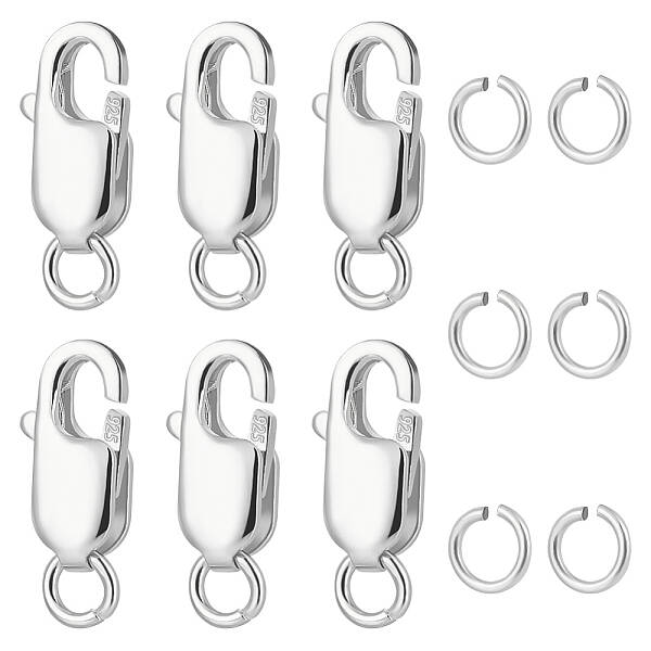 6Pcs 925 Sterling Silver Lobster Claw Clasps