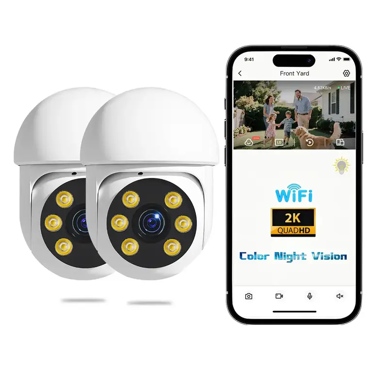 Ayla Link-2K Light Security Camera, 2.4G WiFi, Wireless Outdoor Indoor,355° Cameras for Home Security Outside Indoor,Motion ...