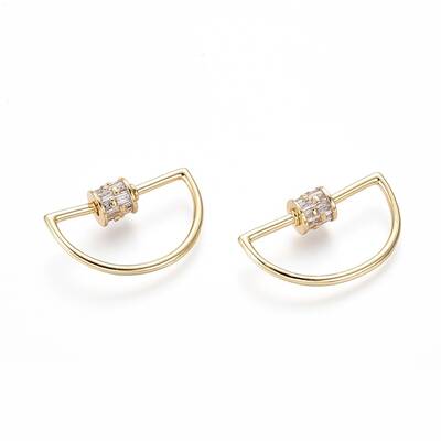 Brass Micro Pave Cubic Zirconia Screw Carabiner Lock Charms