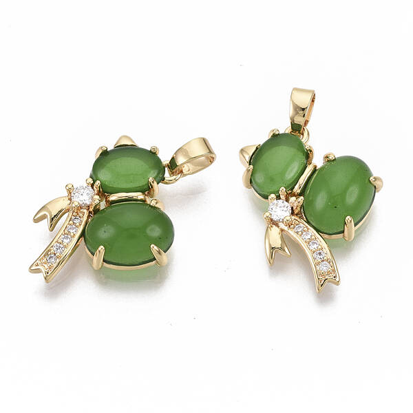 Brass Micro Pave Clear Cubic Zirconia Charms