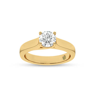 Bold Cross Prong Round Lab Grown Diamond Solitaire Ring | 18K Yellow Gold 4 CT. TW.