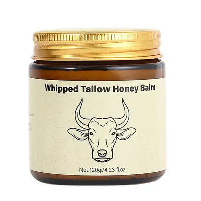Lopeie Whipped Grass-Fed Beef Tallow Honey Balm - 4 Oz,Moisturizing Cream for Soft, Smooth Skin - Handmade All-Natural Moistu...