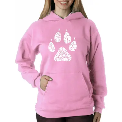 Dog Mom - Women's Word Art Hooded Sweatshirt - Blue - XXXX-Large