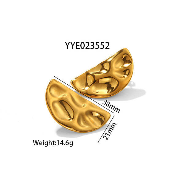Fashionable Irregular Stainless Steel Stud Earrings for Women