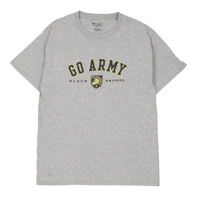 Black Knights Champion NCAA T-Shirt - Medium Grey Cotton